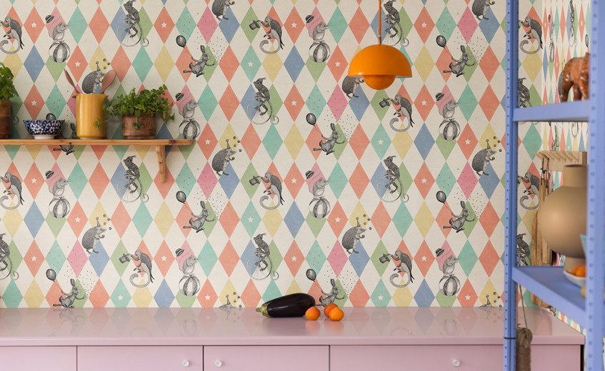Children's Wallpapers with Geometric Shapes and Patterns