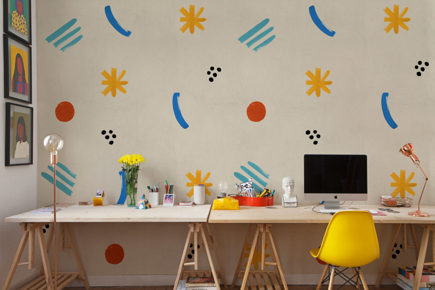 Wallpaper with Abstract Graphic Designs Wallpaper with Abstract Graphic Designs