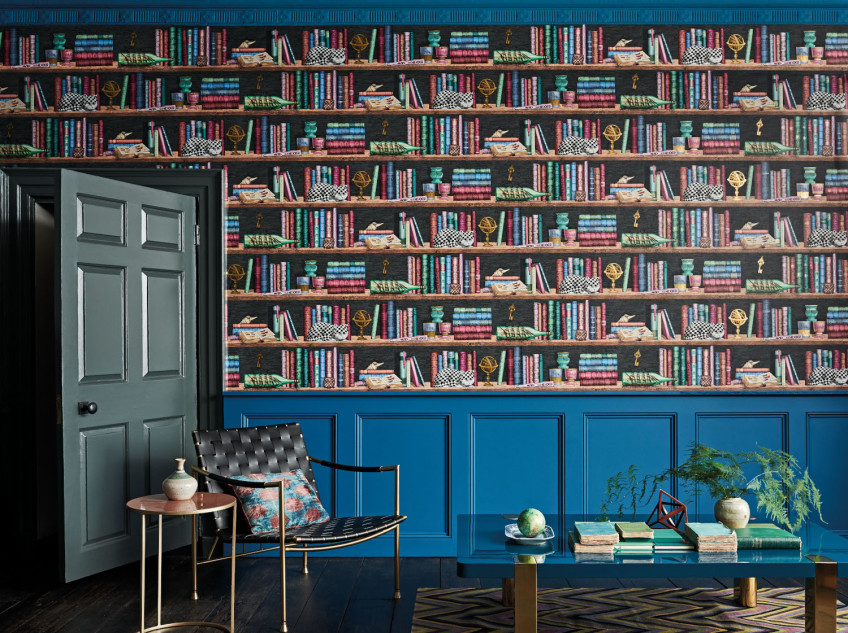 Tapeten mit Grafiken von Büchern und Bibliotheken