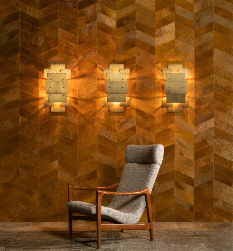 Papiers peints avec fourrure et cuir