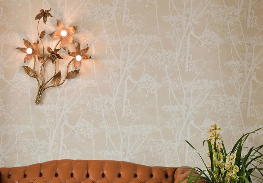 Botanic Wallpaper with Grass and Herbal Designs