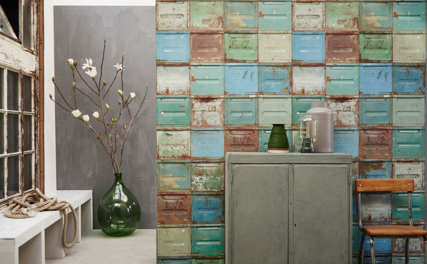 Tapeten im Wellblech- oder Metalllook