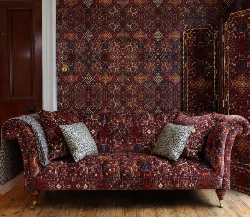 Tapeten mit Stoffmuster und Tartan Designs