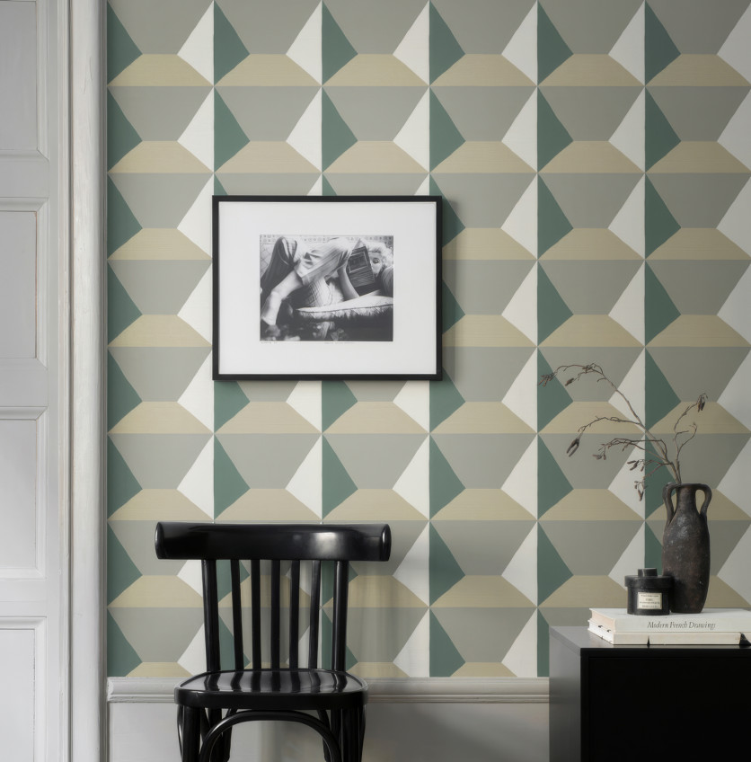 Geometric Wallpapers with Cube Designs and Other Geometric Shapes