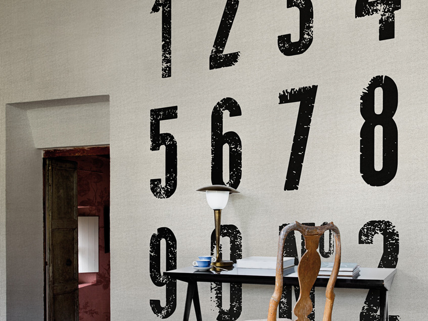 Murals with Typography, Numbers, Scores or Script Designs