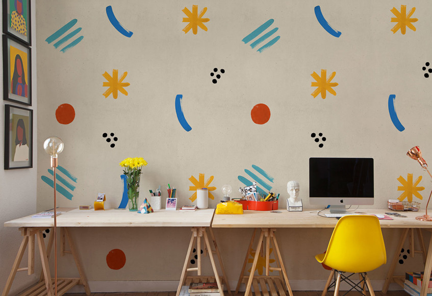 Wallpaper with Abstract Graphic Designs