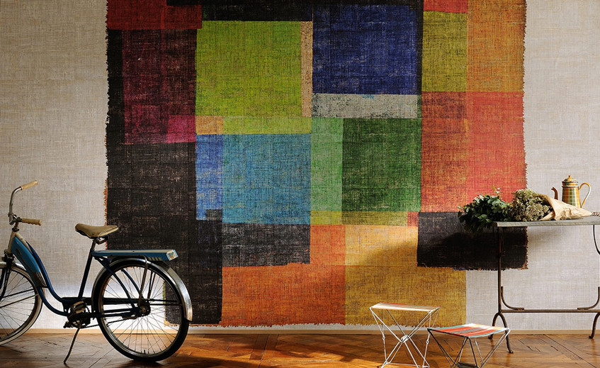 Graphic Wallpaper with Colour Patches