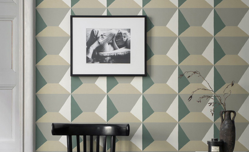 Geometric Wallpapers with Cube Designs and Other Geometric Shapes