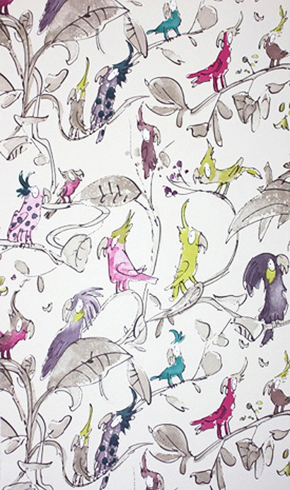 Tapete Cockatoos von Osborne and Little - Beige/ Mauve/ Pink-1117.2 Tapete Cockatoos von Osborne and Little - Beige/ Mauve/ Pink-1117.2