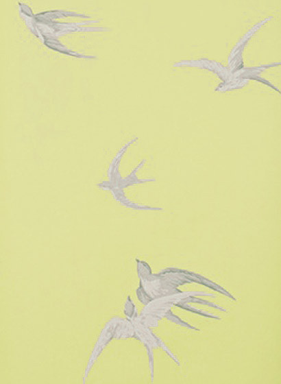 Sanderson Carta da parati Swallows - Lime-1154.3
