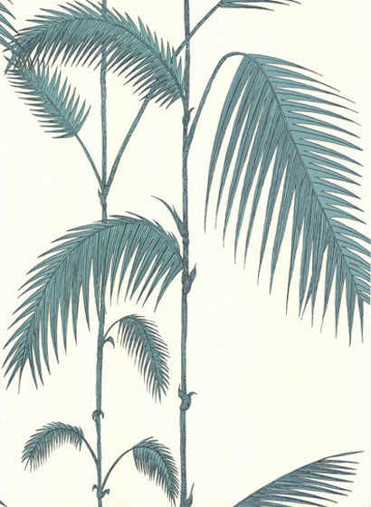 Palm Leaves - Designtapete v. Cole and Son - Offwhite/Türkis-1271.3 Palm Leaves - Designtapete v. Cole and Son - Offwhite/Türkis-1271.3