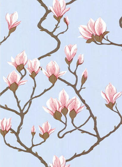 Cole & Son Wallpaper Magnolia Hellblau/ Zartrosa/ Pink-1278.4
