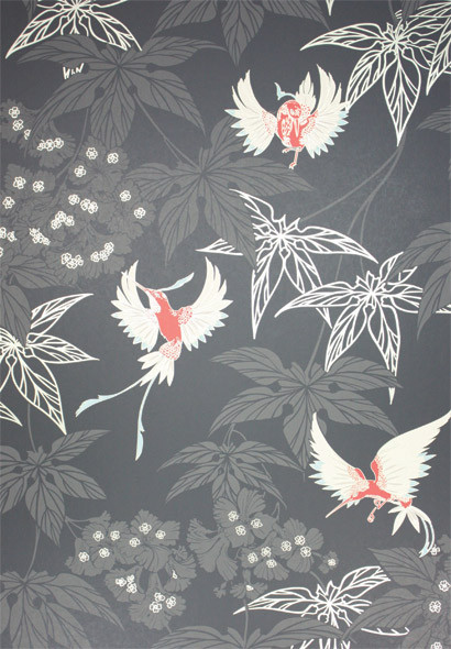 Osborne & Little Carta da parati Grove Garden - Charcoal-1342.7 Osborne & Little Carta da parati Grove Garden - Charcoal-1342.7