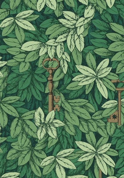Chiavi Segrete - Designtapete von Cole and Son - Leaf Green-1397.1 Chiavi Segrete - Designtapete von Cole and Son - Leaf Green-1397.1