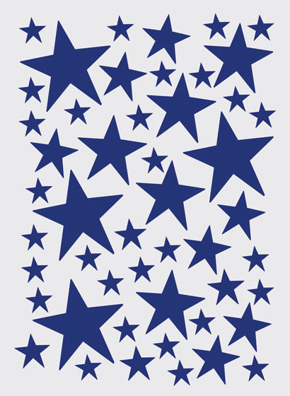 Ferm Living Sticker mural Mini Stars - Blau-1410.5