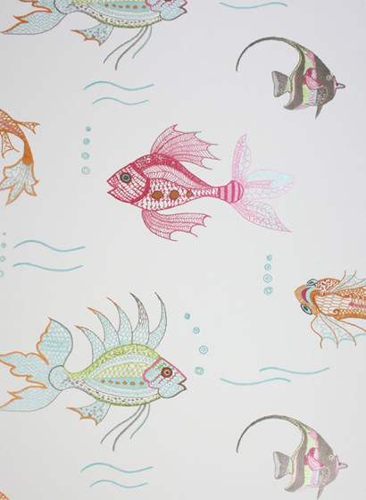 Nina Campbell Papier peint Aquarium - offwhite-1414.3 Nina Campbell Papier peint Aquarium - offwhite-1414.3