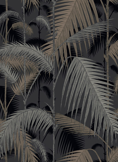 Palm Jungle - Designtapete von Cole and Son - Black/ Silver-1428.4 Palm Jungle - Designtapete von Cole and Son - Black/ Silver-1428.4