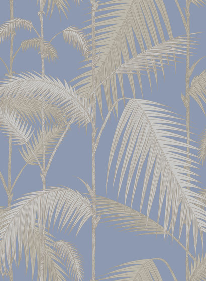 Palm Jungle - Designtapete von Cole and Son - Straw/ Blue-1428.6 Palm Jungle - Designtapete von Cole and Son - Straw/ Blue-1428.6