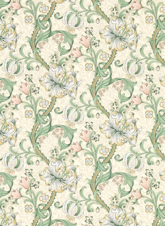Clarke & Clarke Carta da parati Golden Lily - Linen/ Blush-14620.1 Clarke & Clarke Carta da parati Golden Lily - Linen/ Blush-14620.1