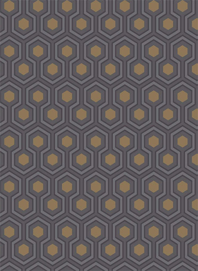 Cole & Son Carta da parati Hicks' Hexagon - Grey/ Bronze-1468.2 Cole & Son Carta da parati Hicks' Hexagon - Grey/ Bronze-1468.2