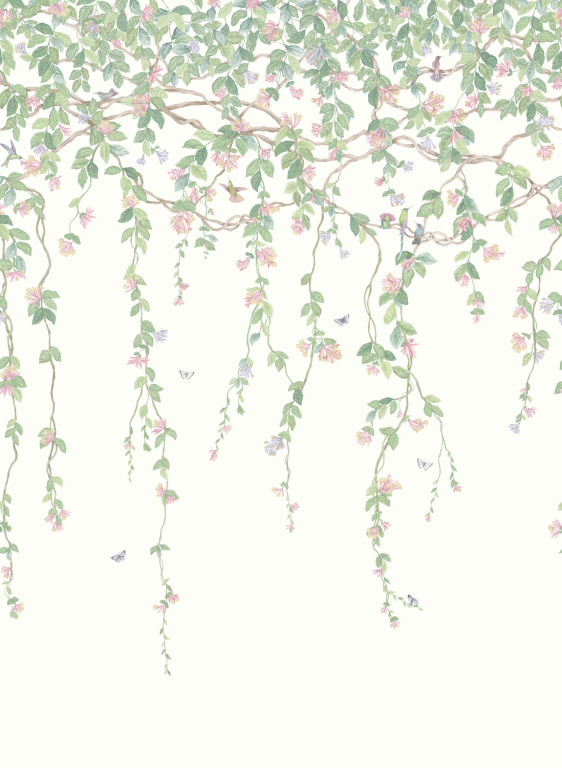 Cole & Son Tapete Hummingbirds Flora - Blush/ Sage/ Mulberry on Cream-14738.1 Cole & Son Tapete Hummingbirds Flora - Blush/ Sage/ Mulberry on Cream-14738.1