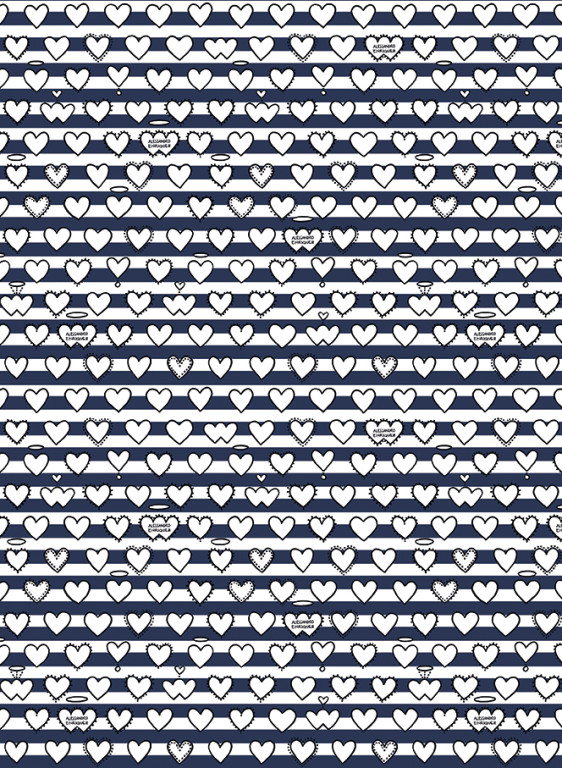 Jannelli & Volpi Wallpaper Righe Cuori-14761