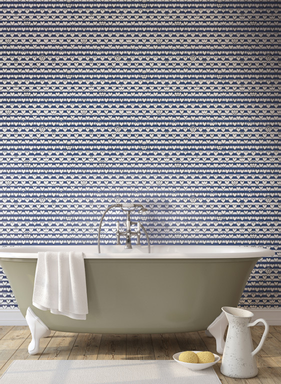Jannelli & Volpi Wallpaper Righe Cuori-14761