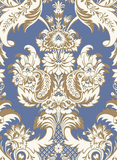Wyndham - Designtapete von Cole & Son - Blue & Gold-1498.3 Wyndham - Designtapete von Cole & Son - Blue & Gold-1498.3