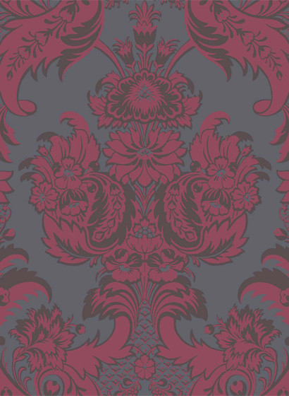 Wyndham - Designtapete von Cole & Son - Red & Slate-1498.5 Wyndham - Designtapete von Cole & Son - Red & Slate-1498.5