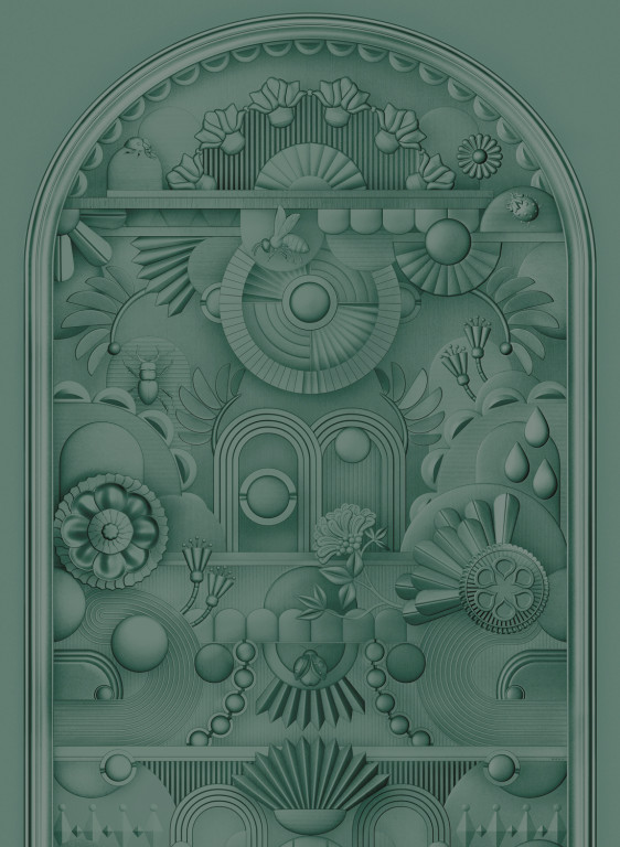 Moooi for Arte Carta da parati panoramica Greenhouse Gathering Arch-15141 Moooi for Arte Carta da parati panoramica Greenhouse Gathering Arch-15141