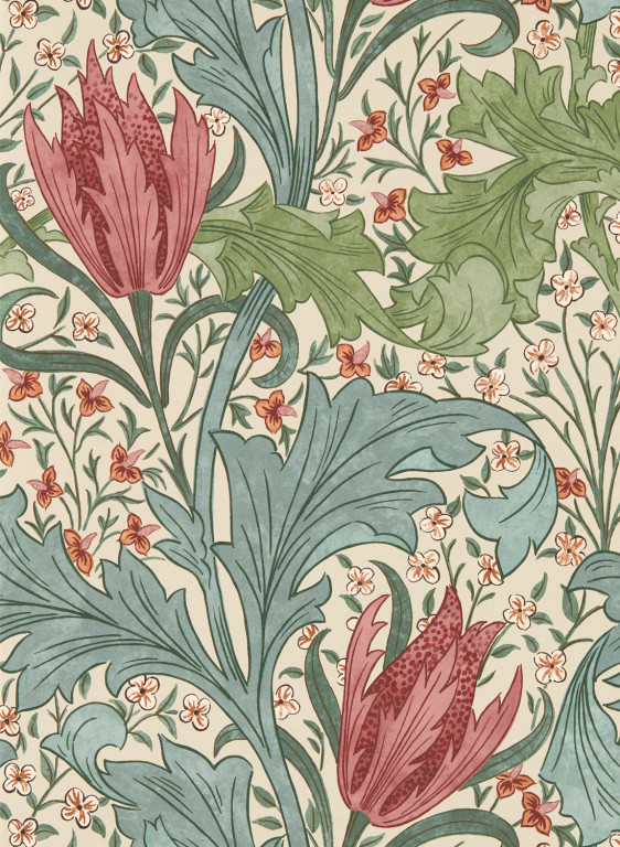 Morris & Co Tapete Lent Lily - Plum/ Bayleaf-15354.2