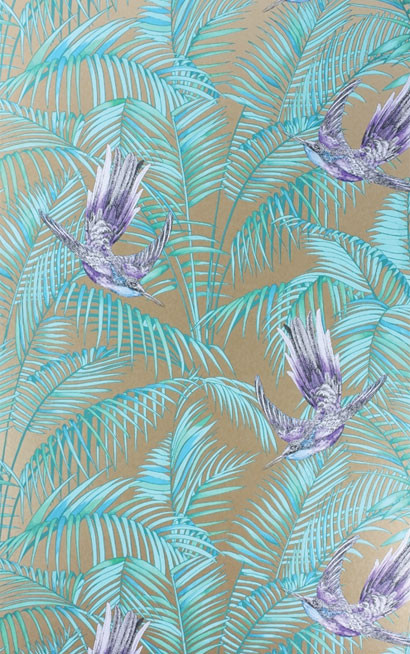 Tapete Sunbird von Osborne & Little - Bronze/ Purple/ Türkis-1560.7 Tapete Sunbird von Osborne & Little - Bronze/ Purple/ Türkis-1560.7