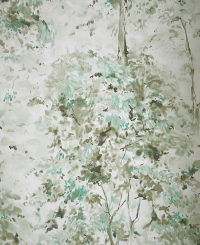 Tapete Lochwood von Osborne & Little - Aqua/ Sepia-1570.3 Tapete Lochwood von Osborne & Little - Aqua/ Sepia-1570.3