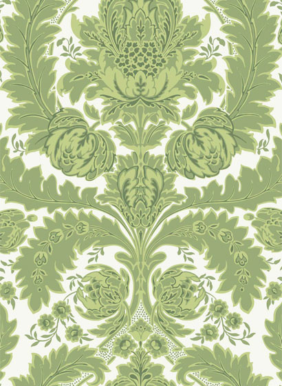 Coleridge - Designtapete von Cole & Son - Green & Ivory-1573.2 Coleridge - Designtapete von Cole & Son - Green & Ivory-1573.2