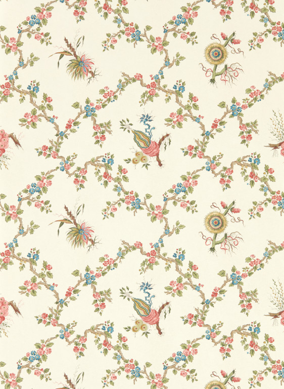 Sanderson Tapete Trelliage - Raspberry/ Stone-16069.3