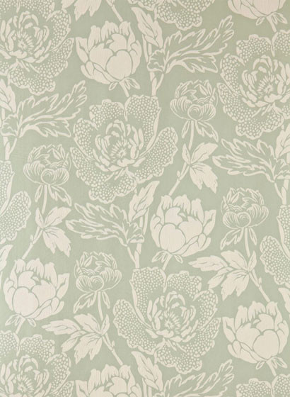 Farrow & Ball Papier peint Peony - Vert de Terre/ Joa's White-1655.9 Farrow & Ball Papier peint Peony - Vert de Terre/ Joa's White-1655.9