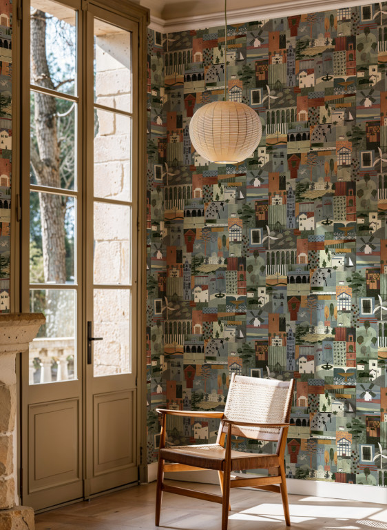 Tres Tintas Carta da parati Postal-16565