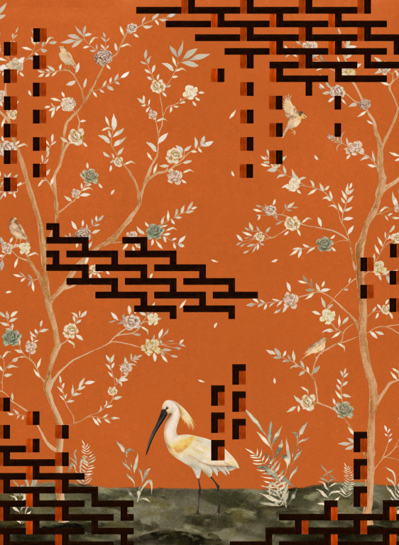 Tres Tintas Carta da parati panoramica Tetris Chinoiseries-16617 Tres Tintas Carta da parati panoramica Tetris Chinoiseries-16617