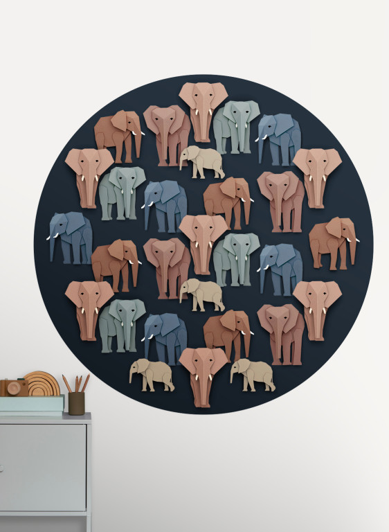 Studio Ditte Mural Elephant Circle/ Olifanten Cirkel-16667 Studio Ditte Mural Elephant Circle/ Olifanten Cirkel-16667
