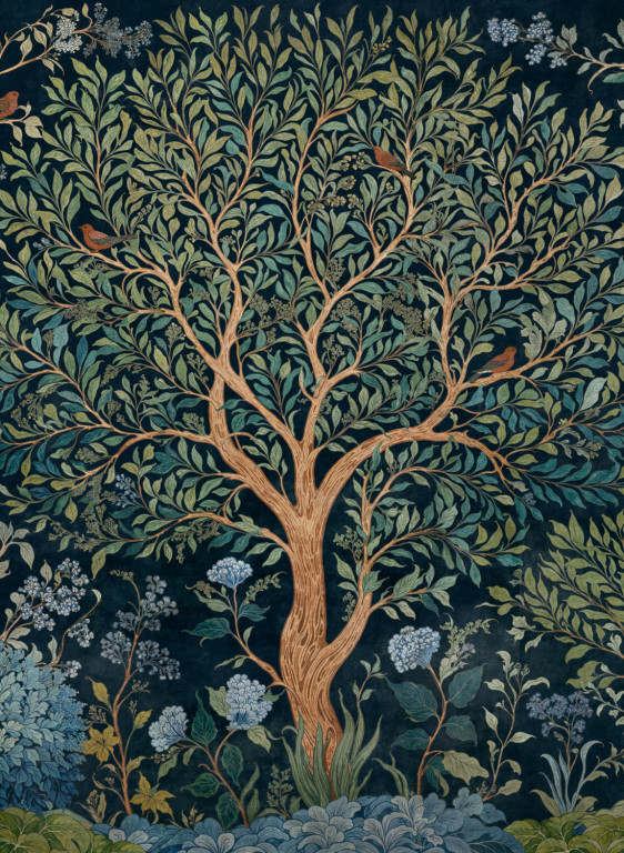 Coordonné Mural Varanasi Tree-16681