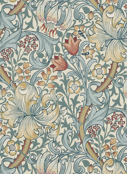 Tapete Golden Lily von Morris & Co. - Slate/ Manilla-1698.4 Tapete Golden Lily von Morris & Co. - Slate/ Manilla-1698.4