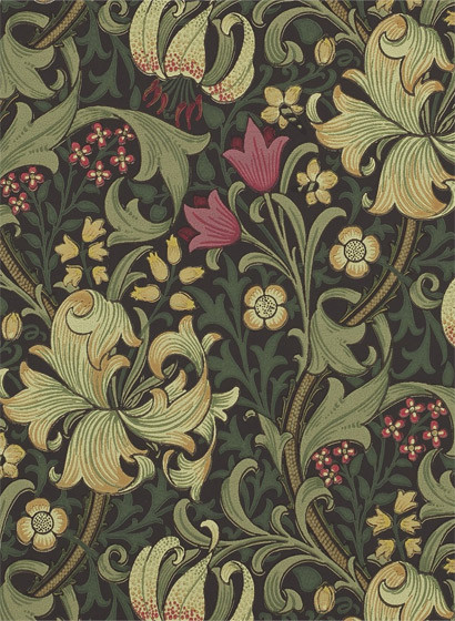Tapete Golden Lily von Morris & Co. - Charcoal/ Olive-1698.6 Tapete Golden Lily von Morris & Co. - Charcoal/ Olive-1698.6
