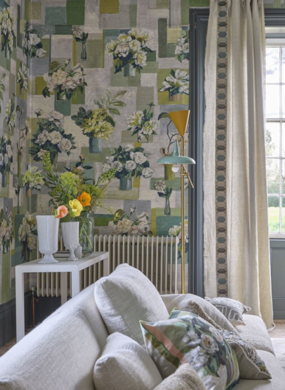 Designers Guild Papier peint Celadon Vase Grasscloth-17516 Designers Guild Papier peint Celadon Vase Grasscloth-17516