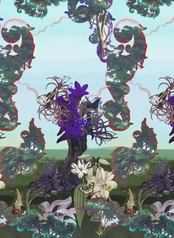 Christian Lacroix Mural Novafrica Sunrise Scene 2-17527 Christian Lacroix Mural Novafrica Sunrise Scene 2-17527