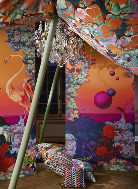 Christian Lacroix Mural Novafrica Sunset Scene 2-17529 Christian Lacroix Mural Novafrica Sunset Scene 2-17529