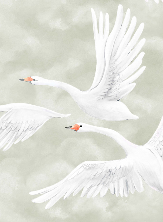 Boråstapeter Studio Mural Clouds Swans-17842
