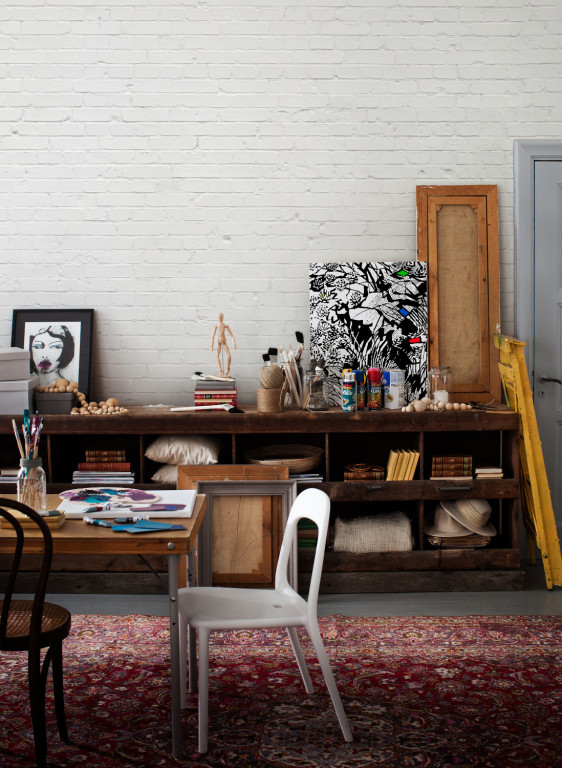 Boråstapeter Studio Mural White Brick Wall-17960