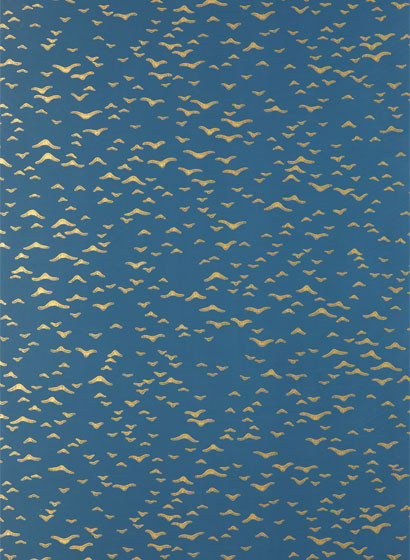 Tapete Yukutori von Farrow & Ball - Blue/ Gold-1826.7 Tapete Yukutori von Farrow & Ball - Blue/ Gold-1826.7