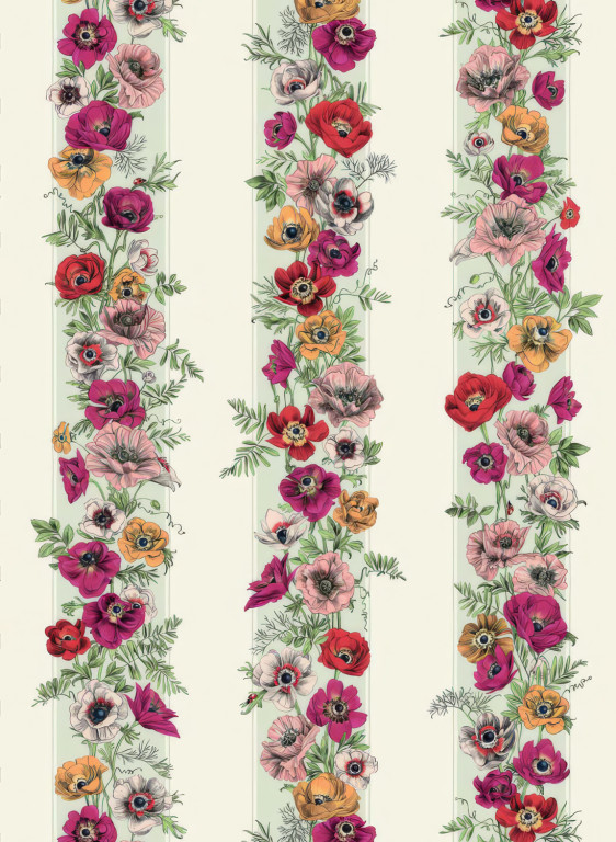 Edmond Petit Carta da parati Rayure d'Anémones-18704