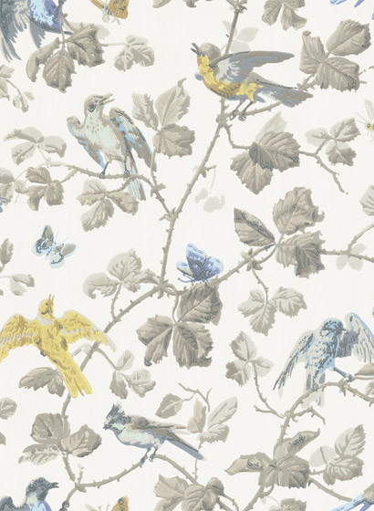 Tapete Winter Birds von Cole & Son - Yellow & Grey-1877.3 Tapete Winter Birds von Cole & Son - Yellow & Grey-1877.3